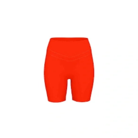 Vibrant Red Women's Bike Shorts - Picture 2 of 4